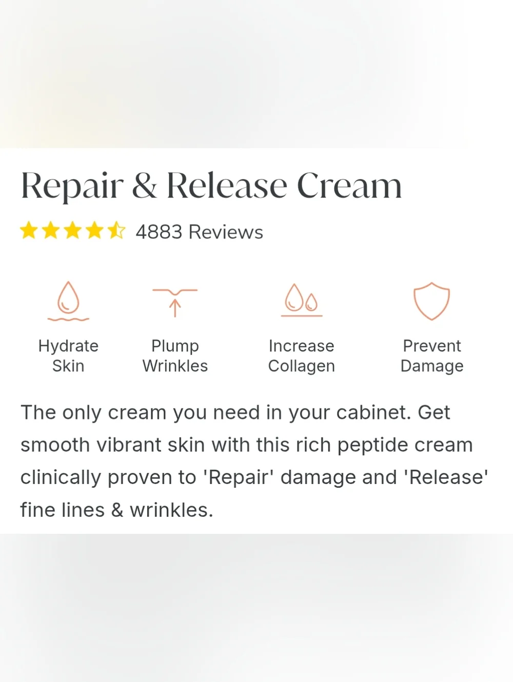 NEW South Beach Skinlab Repair & Release Cream